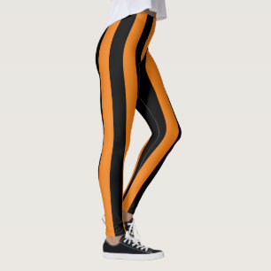 Leggings Rayas negras anaranjadas grandes Halloween