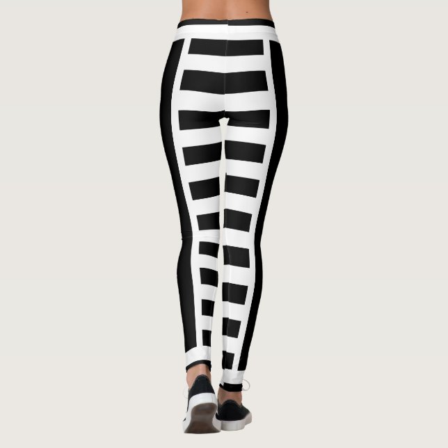 Leggings Rayas Negras y Blancas en Negrita (Reverso)