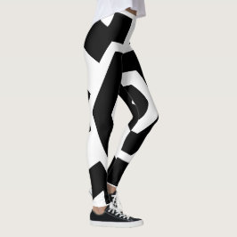 Leggings Rayas Negras y Blancas Modernas de Entrenamiento L