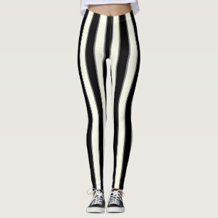 Leggings Rayas negras y cremas con gris