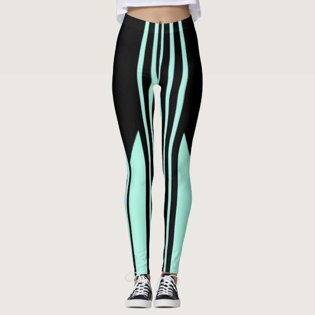 Leggings Rayas negras y verdes (Anverso)