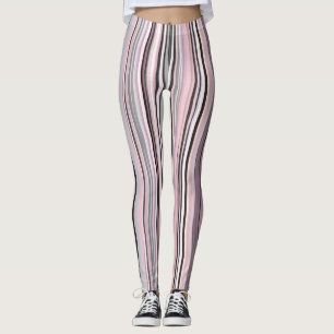 Leggings Rayas onduladas de borgoña, rosa y morada