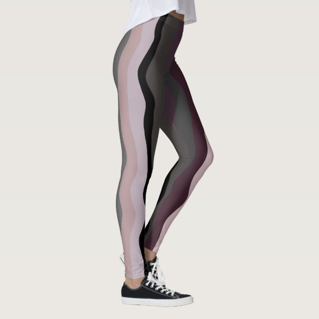 Leggings Rayas onduladas de borgoña, rosa y morada (Derecha)