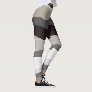 Leggings Rayas onduladas moradas y grises