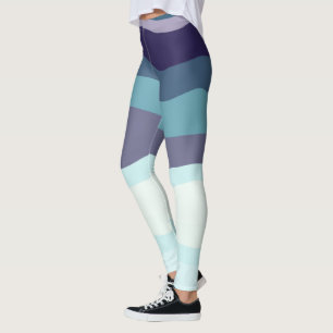 Leggings Rayas onduladas púrpura y turquesa