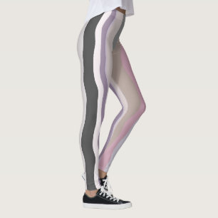 Leggings Rayas onduladas rosadas y púrpuras