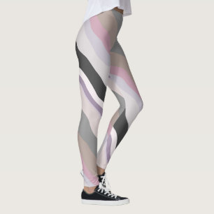 Leggings Rayas onduladas rosadas y púrpuras
