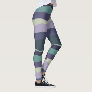 Leggings Rayas onduladas turquesa y violeta