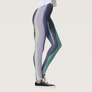 Leggings Rayas onduladas turquesa y violeta