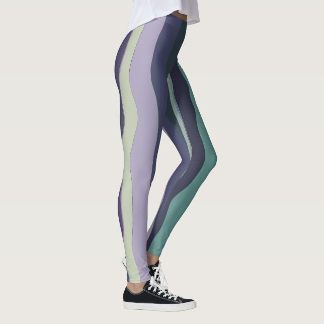 Leggings Rayas onduladas turquesa y violeta (Derecha)