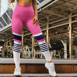 Leggings Rayas Pastel Rosa