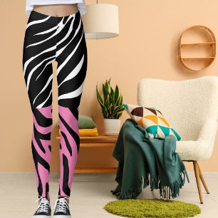 Leggings Rayas personalizadas Gran gato Imprimir diversión 