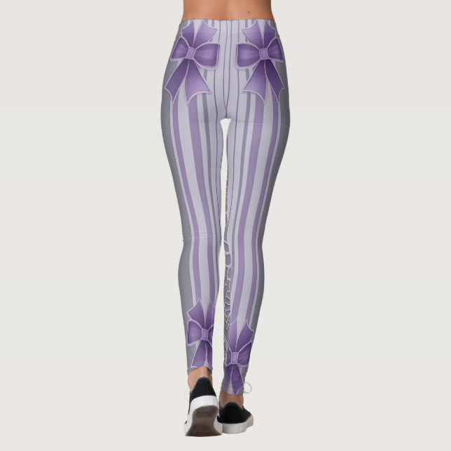 Leggings Rayas púrpura Lavender Arte de IA Dream (Reverso)