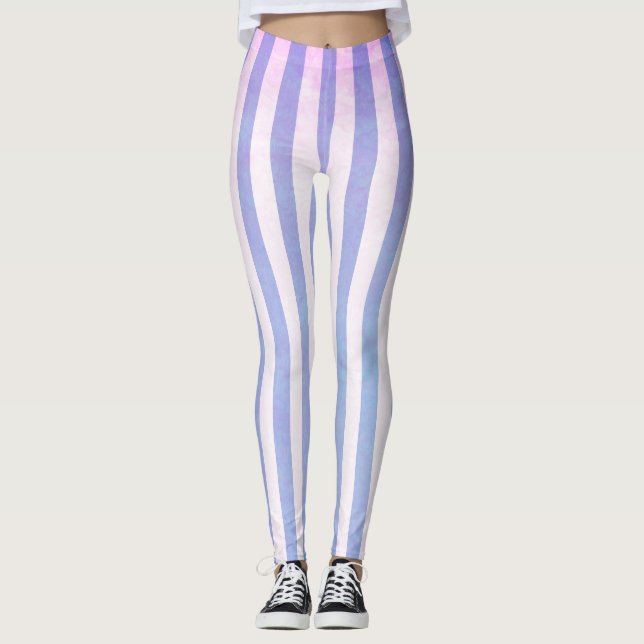 Leggings Rayas Púrpura Y Rosa (Anverso)