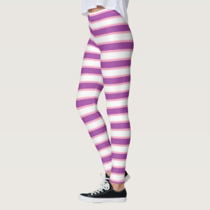 Leggings Rayas púrpuras, blancas y rosadas