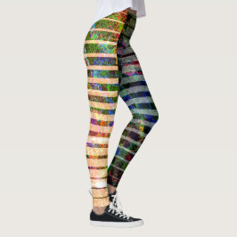 Leggings Rayas raras y arañazos de colores, detalle lateral