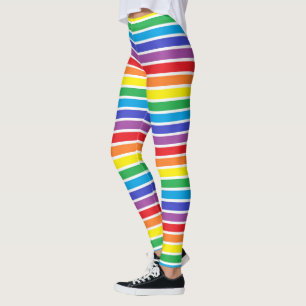Leggings Rayas resumidas blanco del arco iris