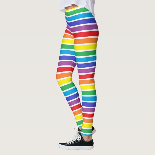 Leggings Rayas resumidas blanco del arco iris (Izquierda)