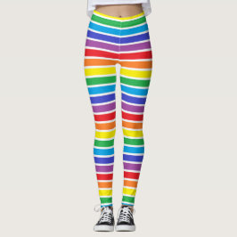 Leggings Rayas resumidas blanco del arco iris