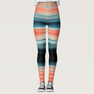 Leggings Rayas Rojas Azules Naranja de moda