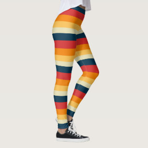 Leggings rayas rojas, azules, naranjas y amarillas