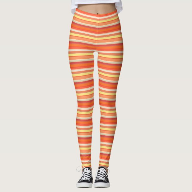 Leggings Rayas rojas de naranja suave (Anverso)