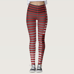 Leggings Rayas rojas, grises, negras y blancas