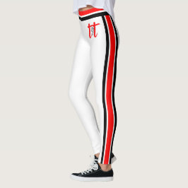 Leggings Rayas rojas/negras en blanco