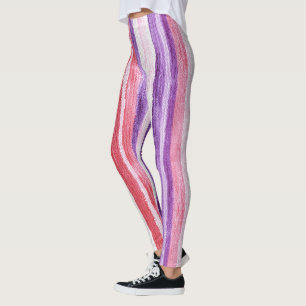 Leggings Rayas rojas rosadas de Rubor morado Girona