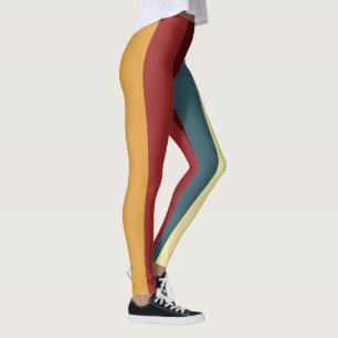 Leggings Rayas rojas, verde azuladas y amarillas