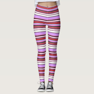 Leggings Rayas rojas violetas