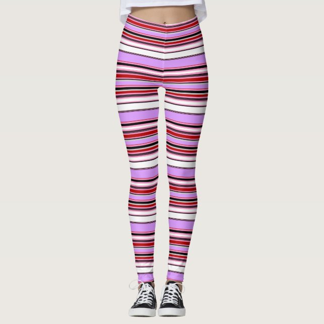 Leggings Rayas rojas violetas (Anverso)