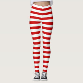 Leggings Rayas rojas y blancas adoran Navidades Elf Holiday