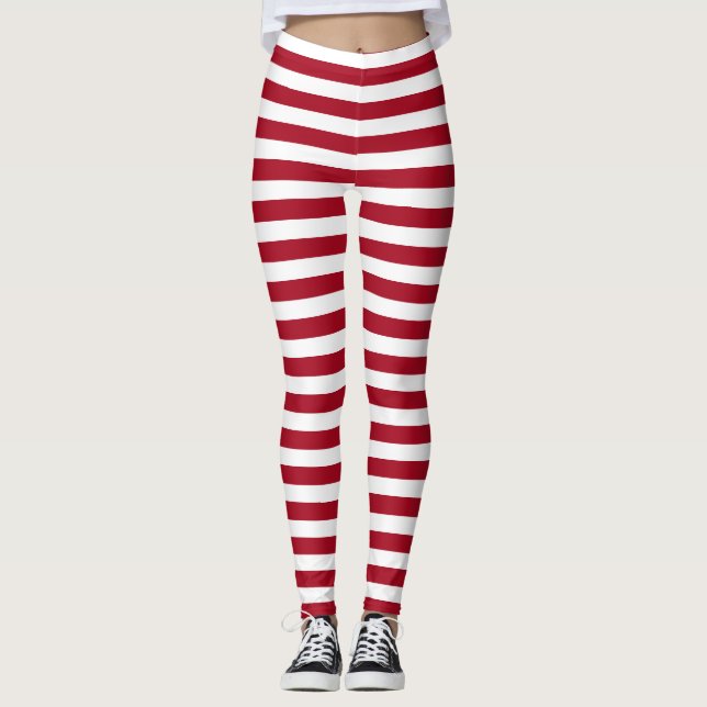 Leggings Rayas rojas y blancas de mi ~ de Ragdoll (Anverso)