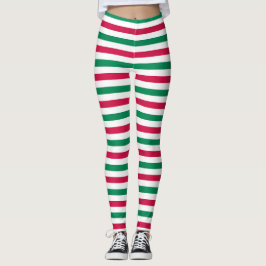 Leggings Rayas rojas y verdes