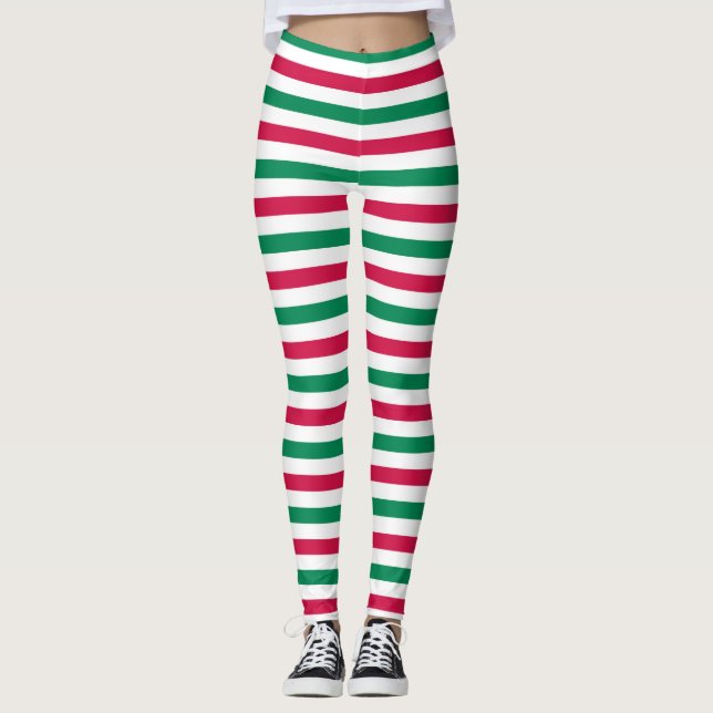 Leggings Rayas rojas y verdes (Anverso)