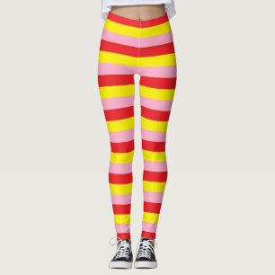 Leggings Rayas rosa, roja y amarilla