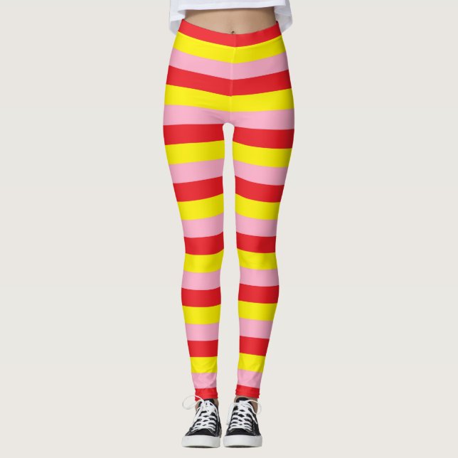 Leggings Rayas rosa, roja y amarilla (Anverso)