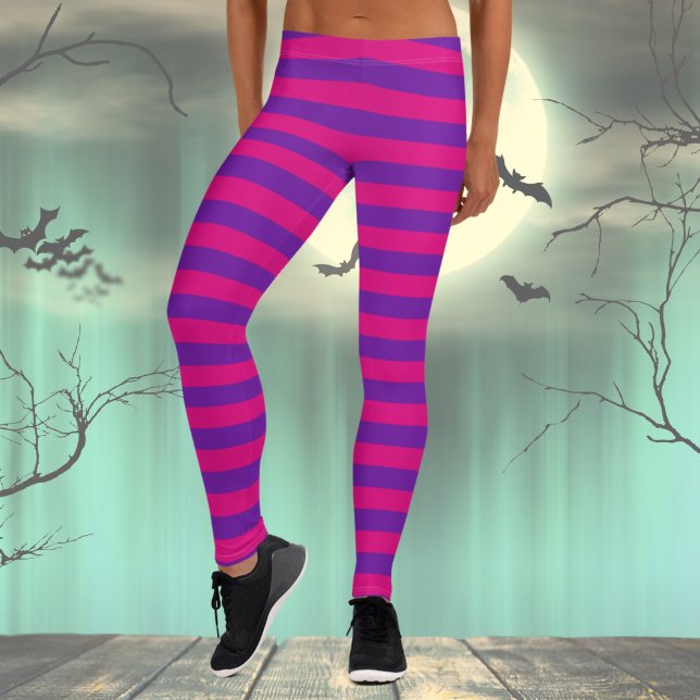 Leggings Rayas rosa y púrpura (Pink and Purple Leggings. Great for Halloween Costume!)