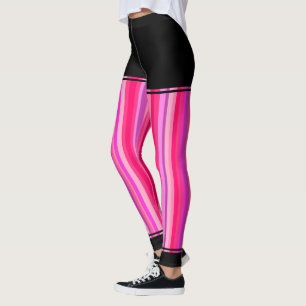 Leggings Rayas rosadas y púrpuras femeninas + Regiones