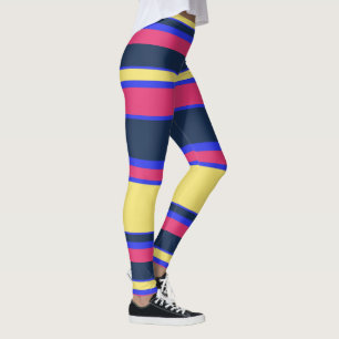 Leggings Rayas rosas, amarillas y azules