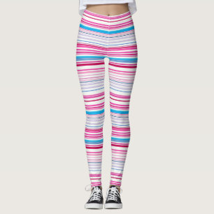Leggings Rayas rosas azules cortas