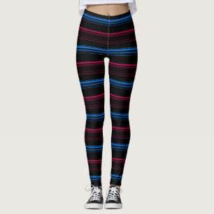 Leggings Rayas rosas azules cortas