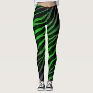 Leggings Rayas Rotas Espacio-Tiempo - Púrpura/Verde