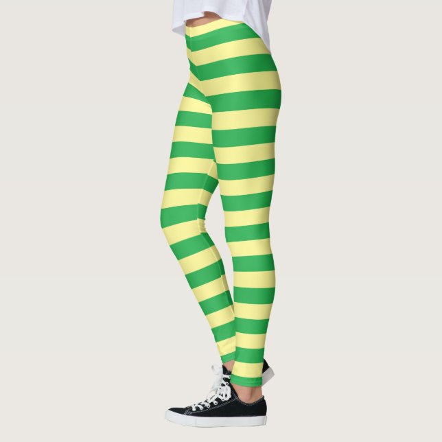 Leggings Rayas suavemente amarillas y verdes (Izquierda)