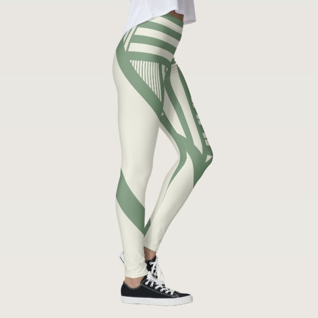 Leggings Rayas triangulares en verde (Derecha)