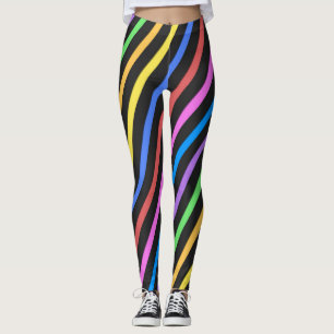 Leggings Rayas tripales moradas azul negro
