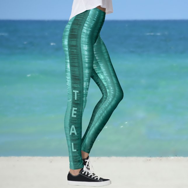 Leggings Rayas Turquesa Chic Personalizable (Subido por el creador)