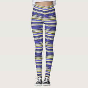 Leggings Rayas - Verde amarillo azul morado