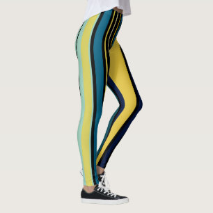 Leggings Rayas verde azuladas y amarillas